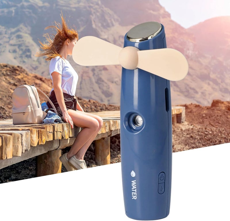 woobles Handheld Mini Fan, Portable 2 in 1 Spray Water Replenisher Fan, USB Rechargeable Small Pocket Fan, Cute Misting Fan for Outdoor Traveling - Image 5